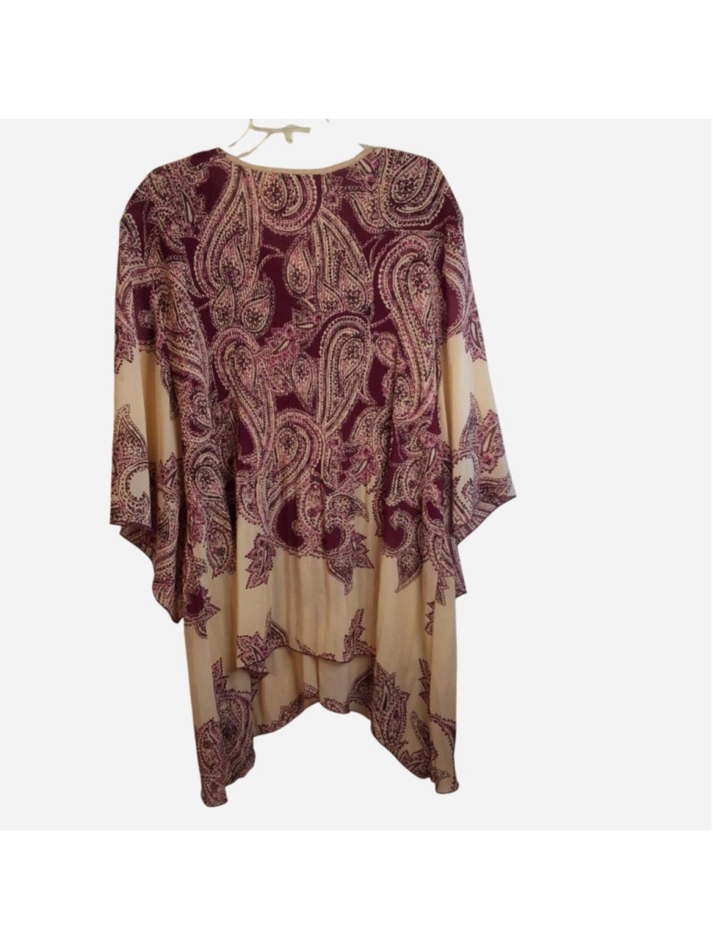 Catherine's burgundy and beige paisley polyester blouse tunic Size 3X - Picture 7 of 7